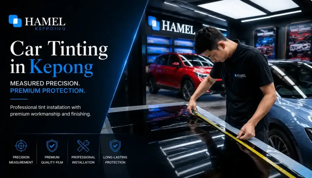 Naturechromic car tint installation at HAMEL Kepong