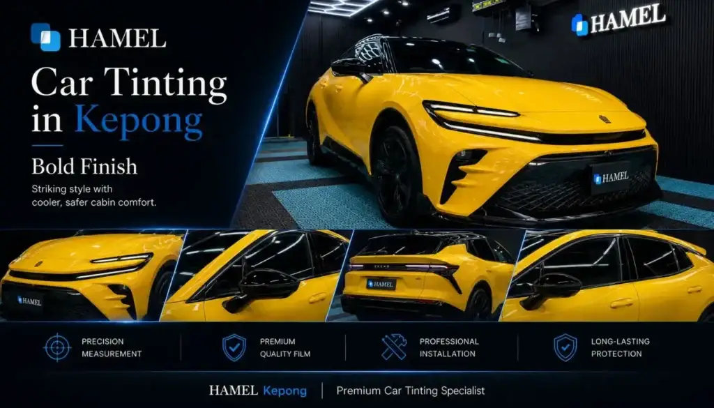 Professional car tinting installation at HAMEL Kepong Flagship