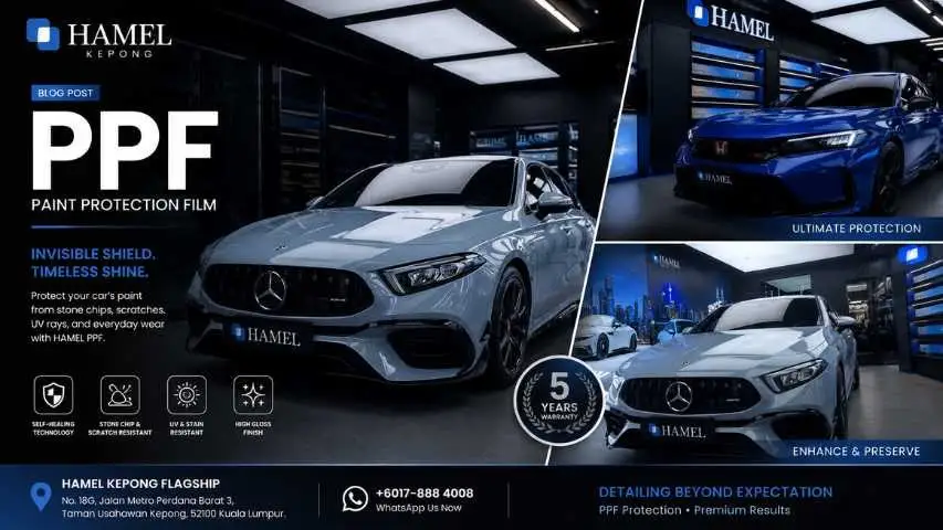 Finished paint protection film installation at HAMEL Kepong