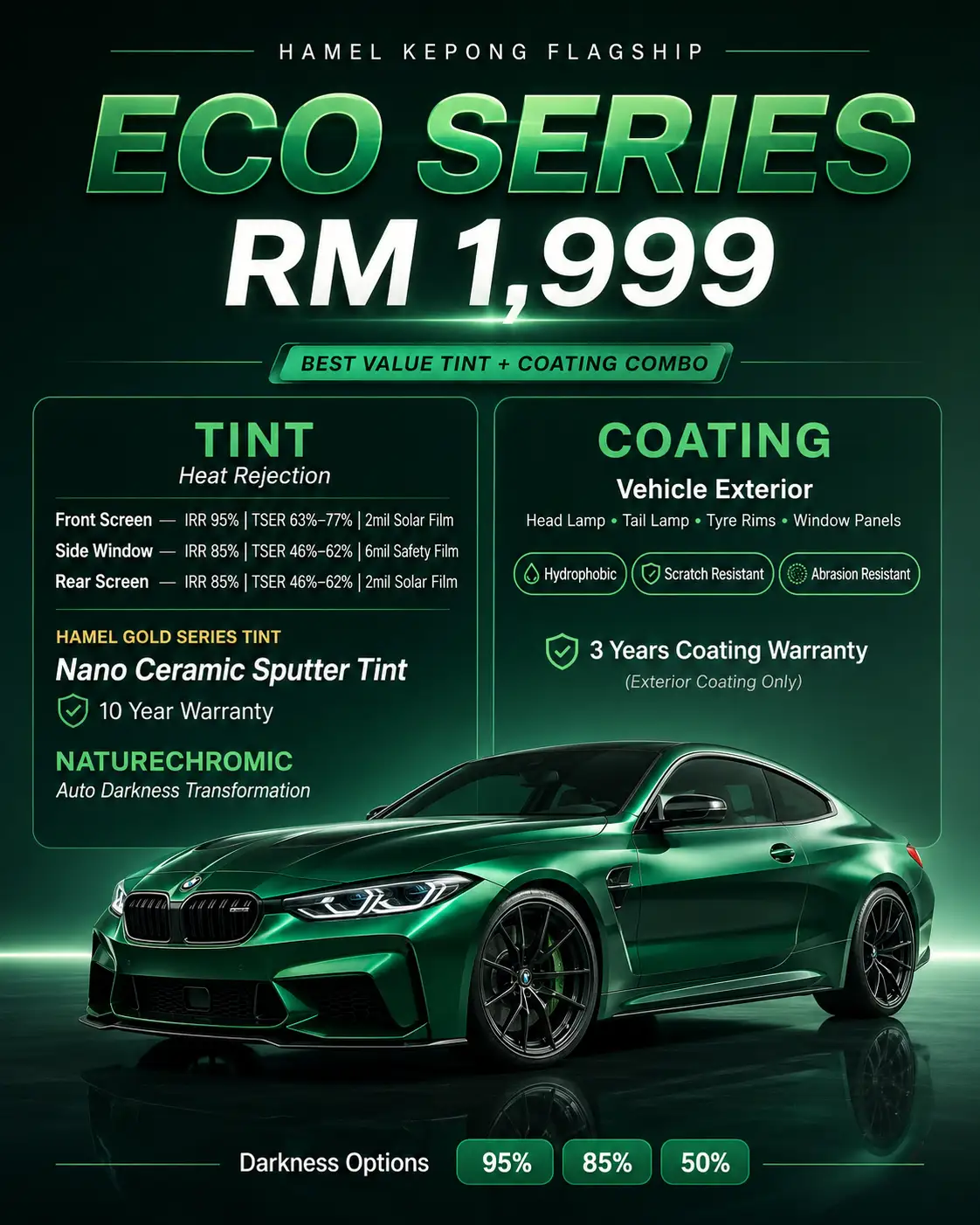 HAMEL Kepong Eco Series Tint and 9H Glass Coating RM1999