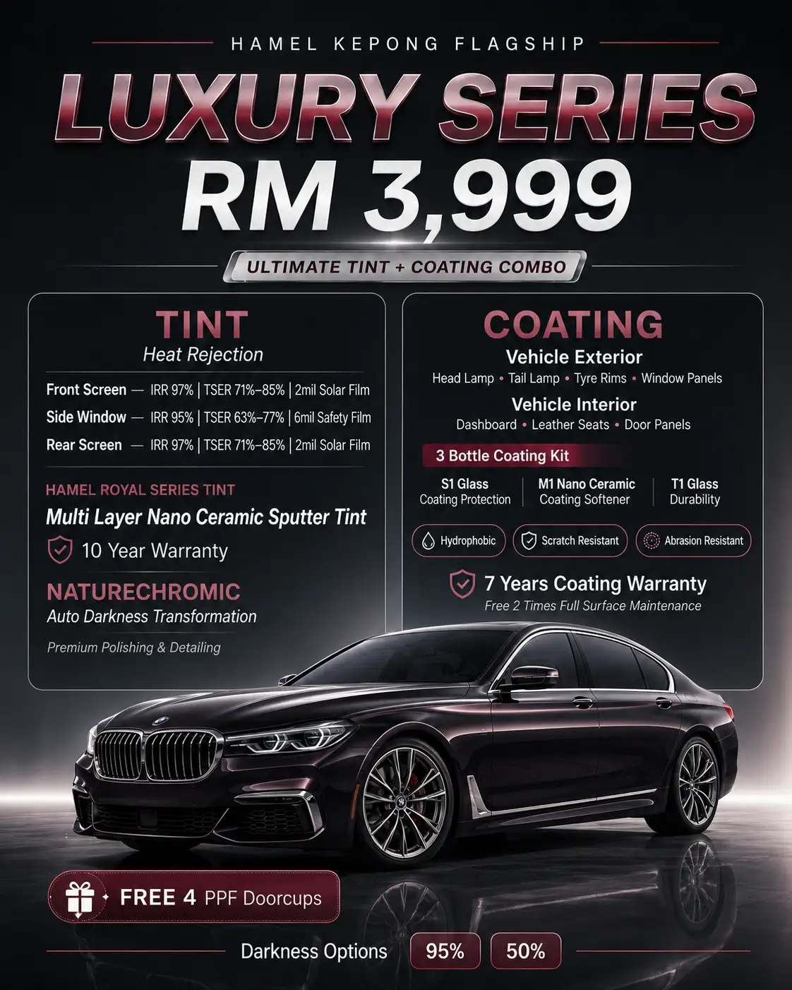 HAMEL Kepong Luxury Series Tint and 9H Glass Coating RM3999